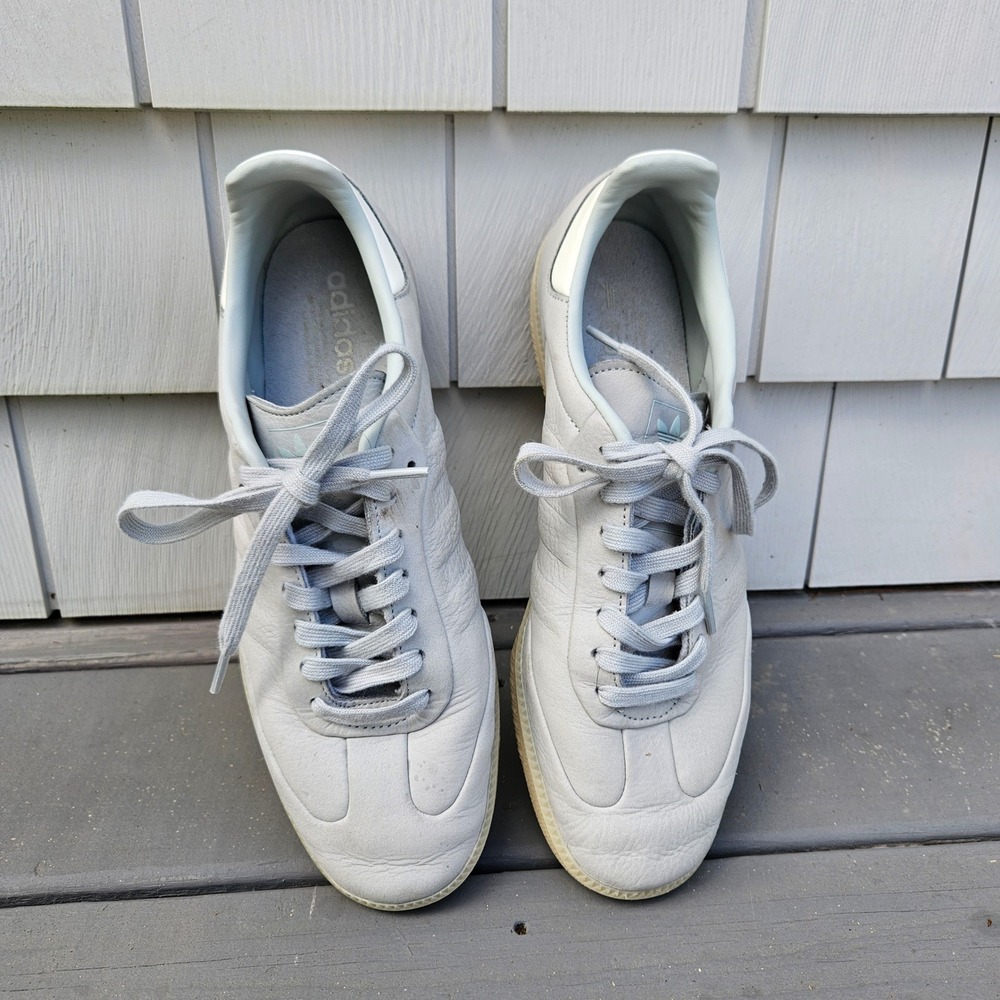 Adidas Samba Decon Light Blue Grey Leather Gum Sole Sneakers 9.5 Mens ID2055 - Picture 2 of 9